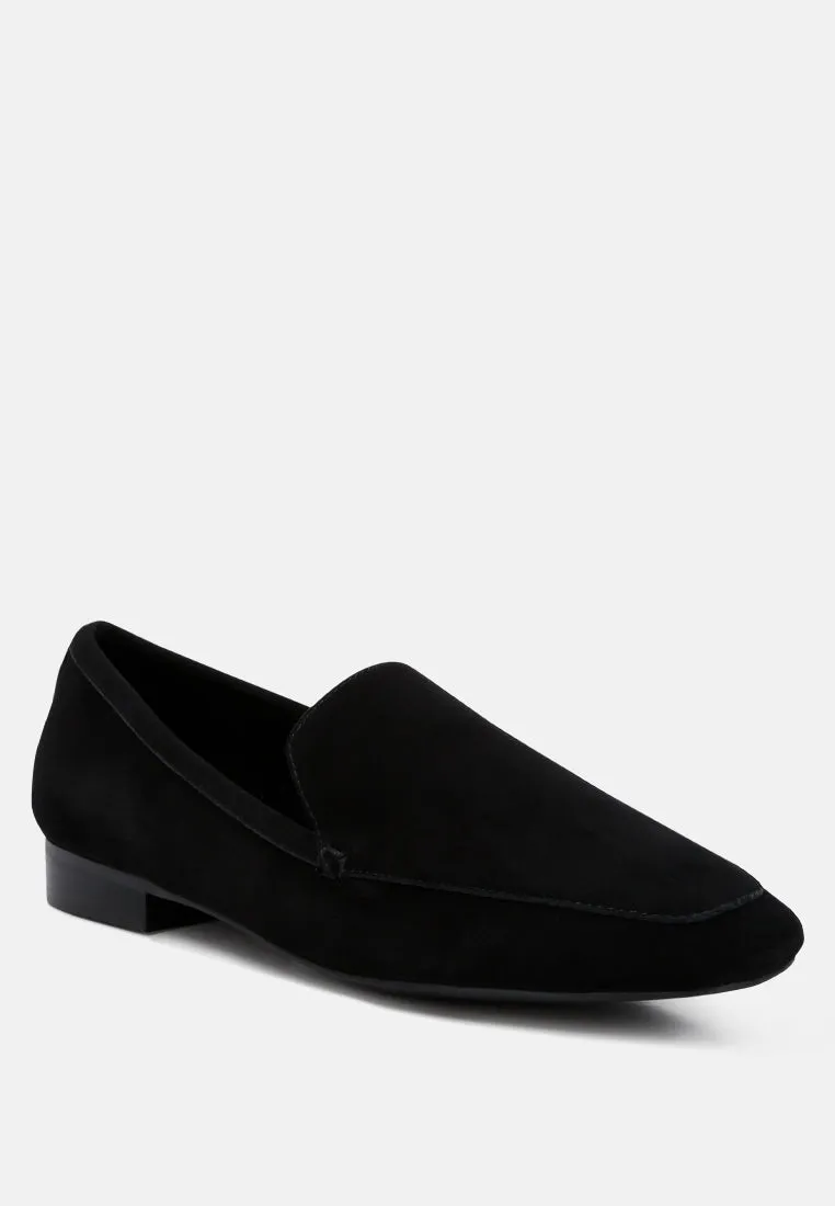 JULIA Black Suede Semi Casual Loafers