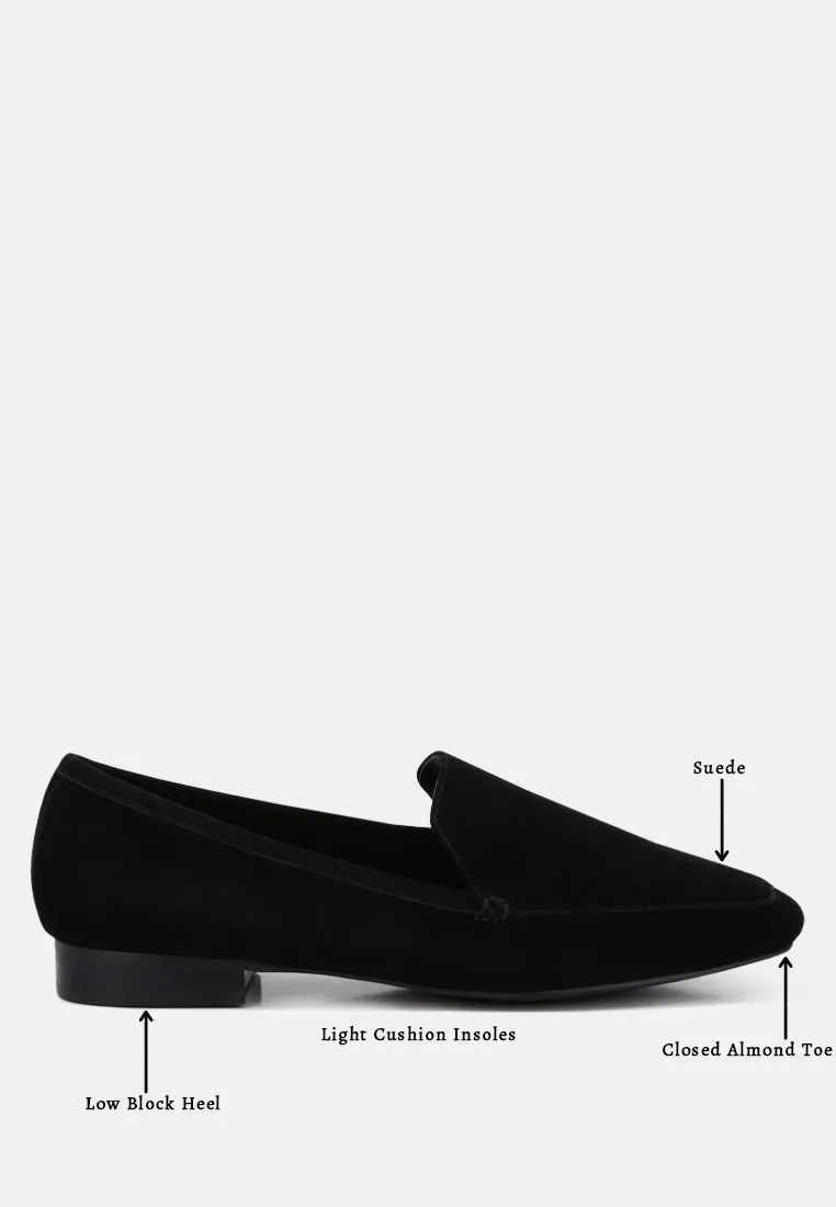 JULIA Black Suede Semi Casual Loafers