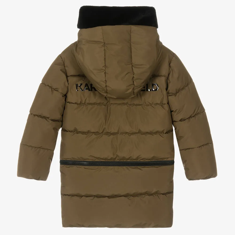 Khaki 2 In 1 Parka with Fur Hood