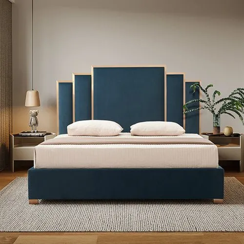 King Premium Package | Bedzy Luxe Austin King Bed Frame Turquoise, Plush Premium Euro Top Pocket Spring Mattress (Medium Firm) & Bamboo Mattress Topper!