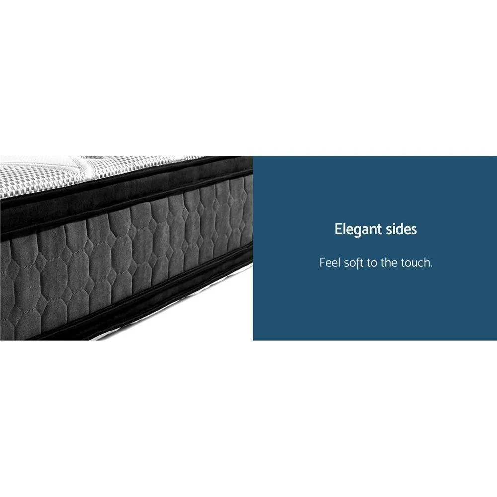 King Premium Package | Elouera Bed Charcoal, Luna Series Euro Top Mattress (Medium Firm) & Bamboo Mattress Topper!