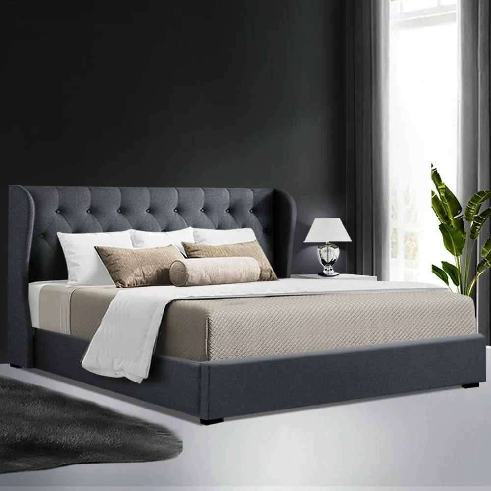 King Premium Package | Elouera Bed Charcoal, Luna Series Euro Top Mattress (Medium Firm) & Bamboo Mattress Topper!