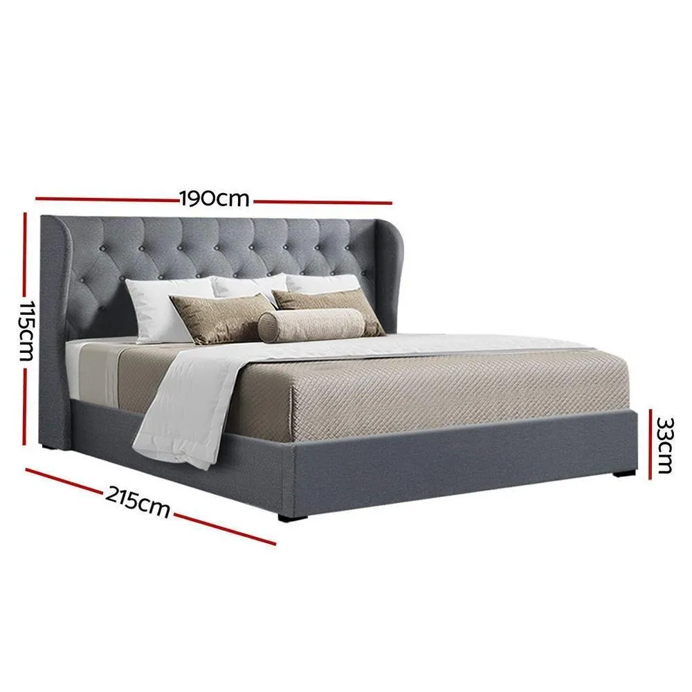 King Premium Package | Elouera Bed Grey, Luna Series Euro Top Mattress (Medium Firm) & Bamboo Mattress Topper!