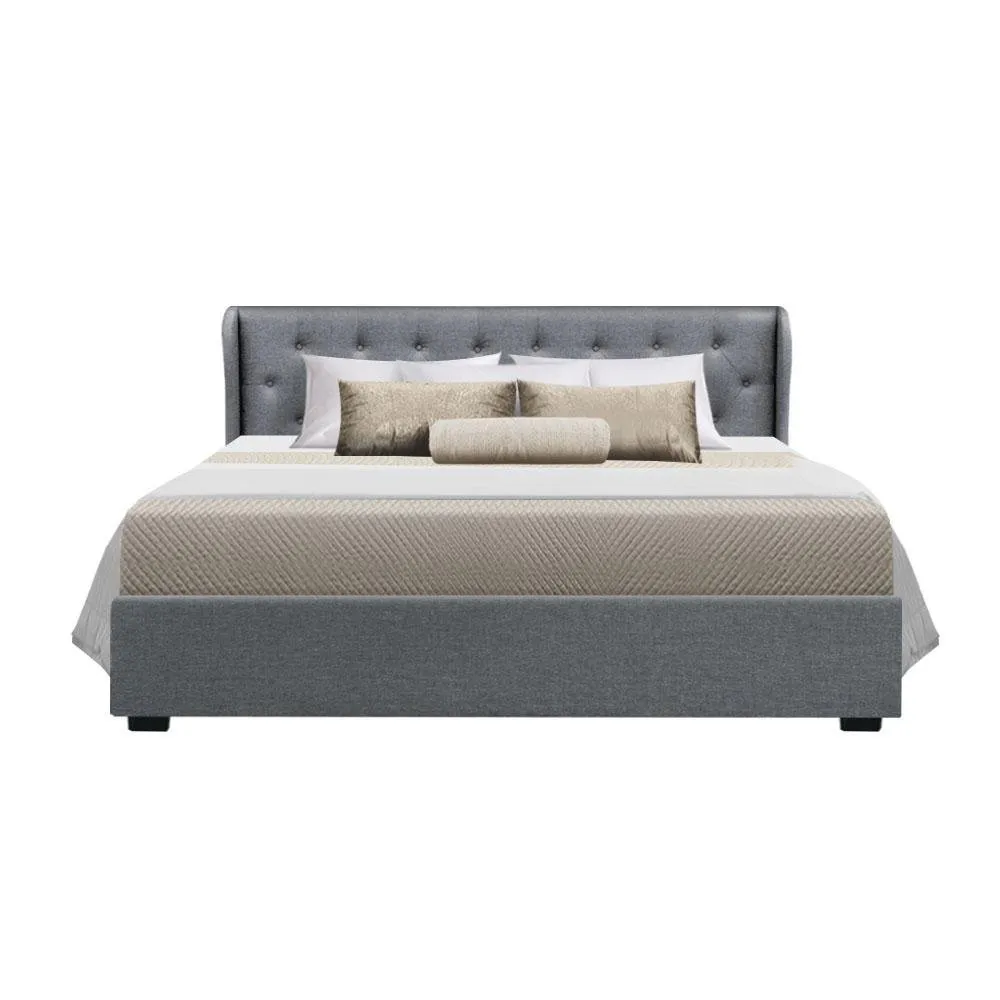 King Premium Package | Elouera Bed Grey, Luna Series Euro Top Mattress (Medium Firm) & Bamboo Mattress Topper!