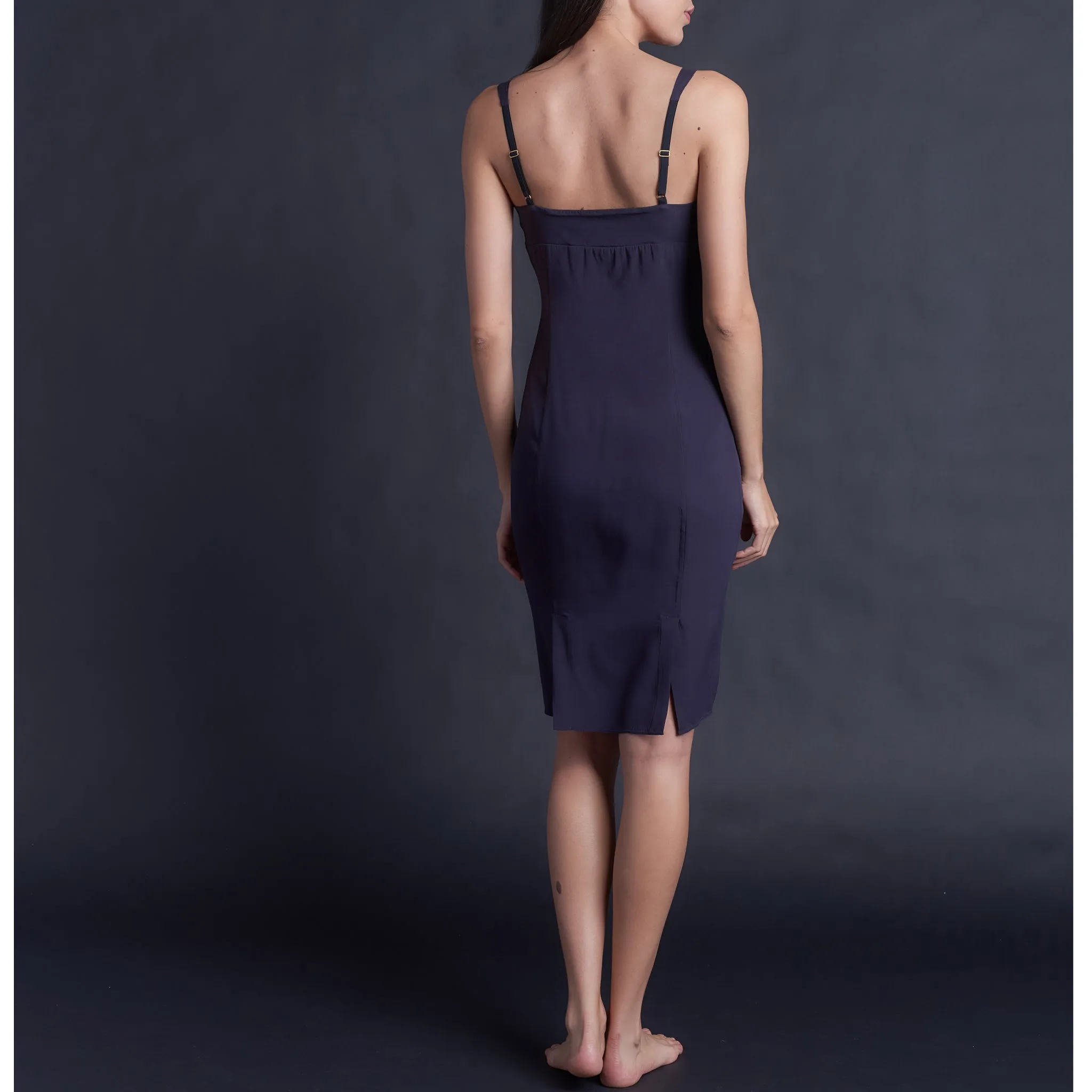 Laetitia Slip in Aubergine Stretch Silk Charmeuse