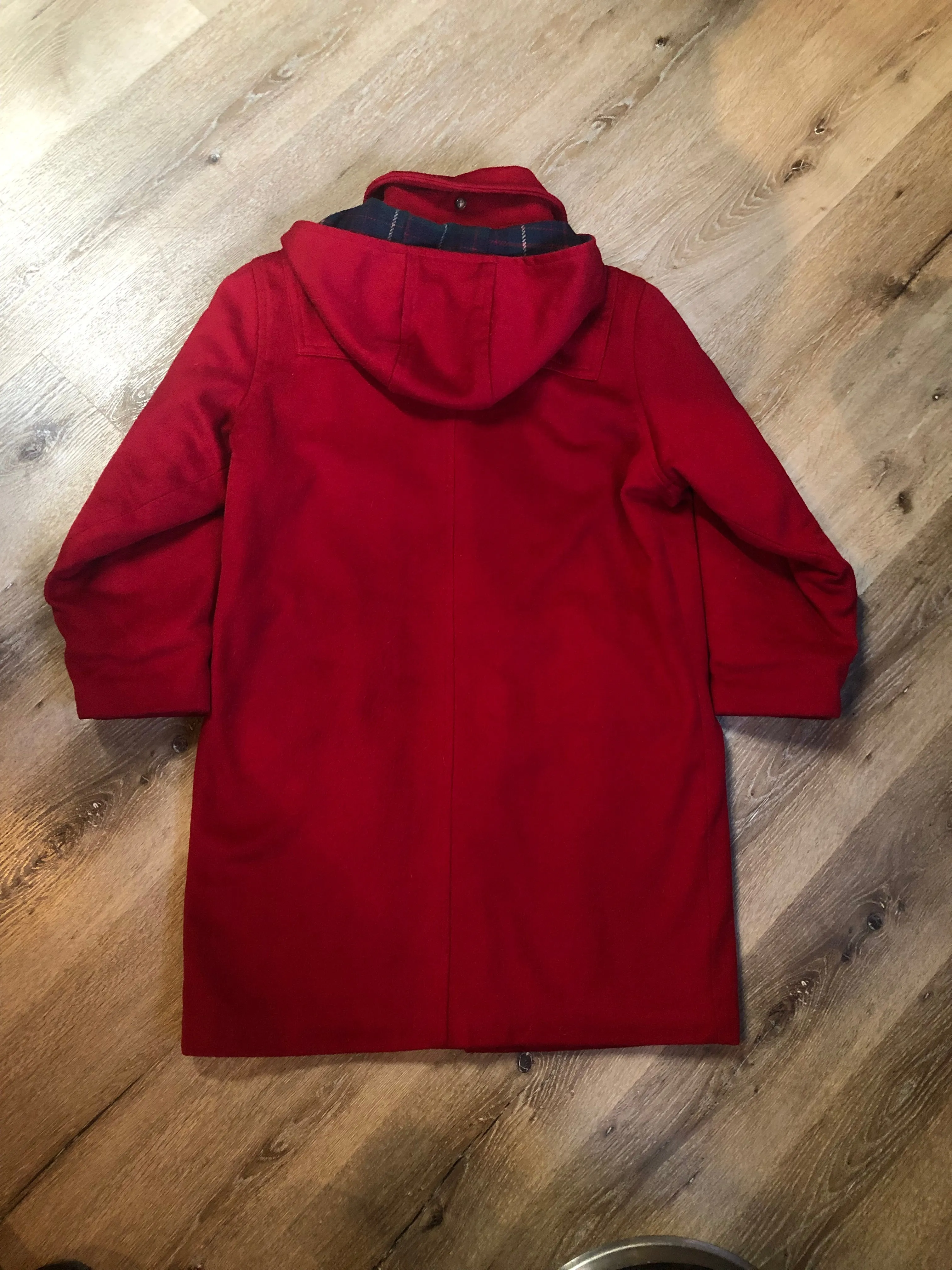 LL Bean Red Wool Duffle Coat, Made in USA SOLD