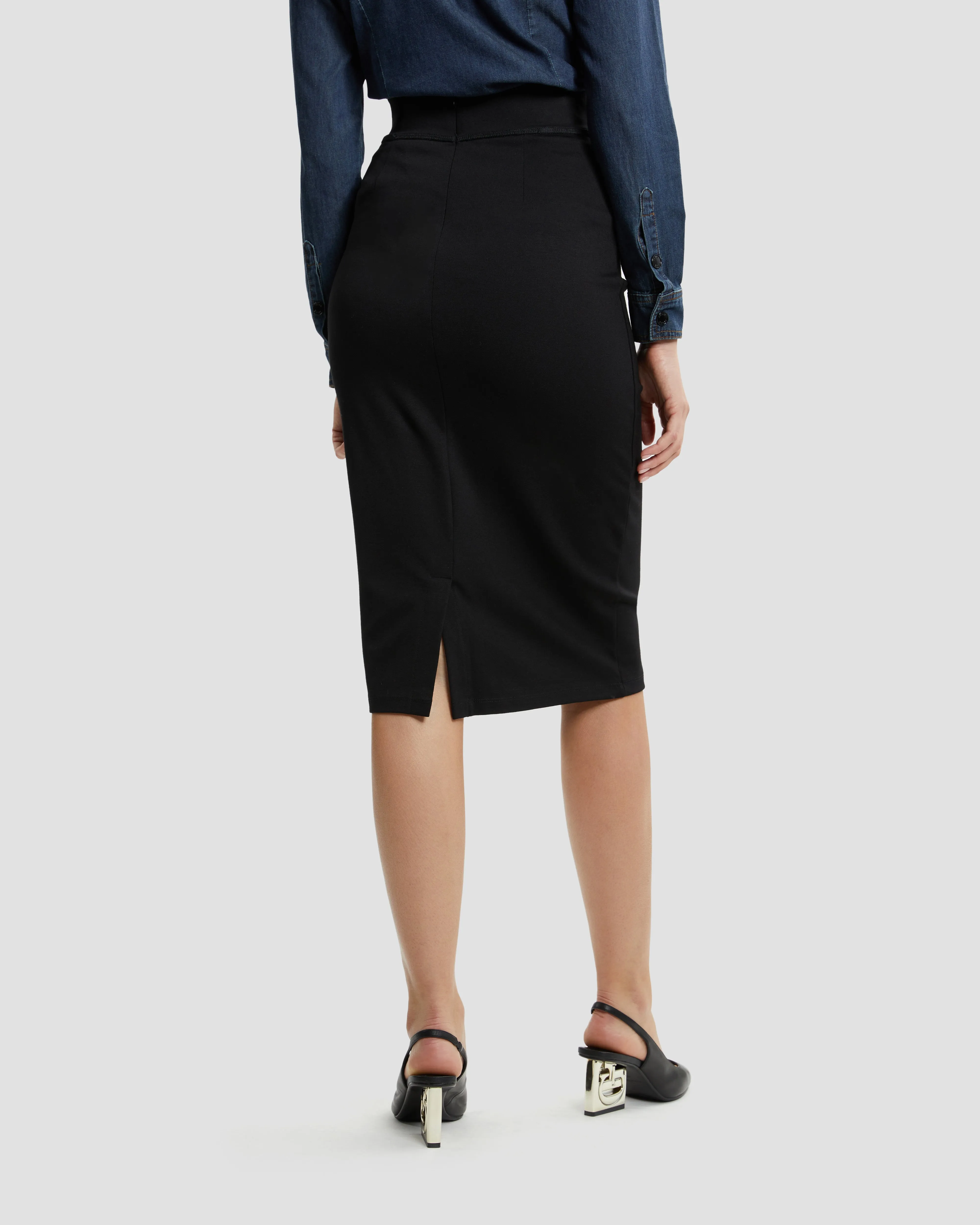 Logo Print Pencil Skirt