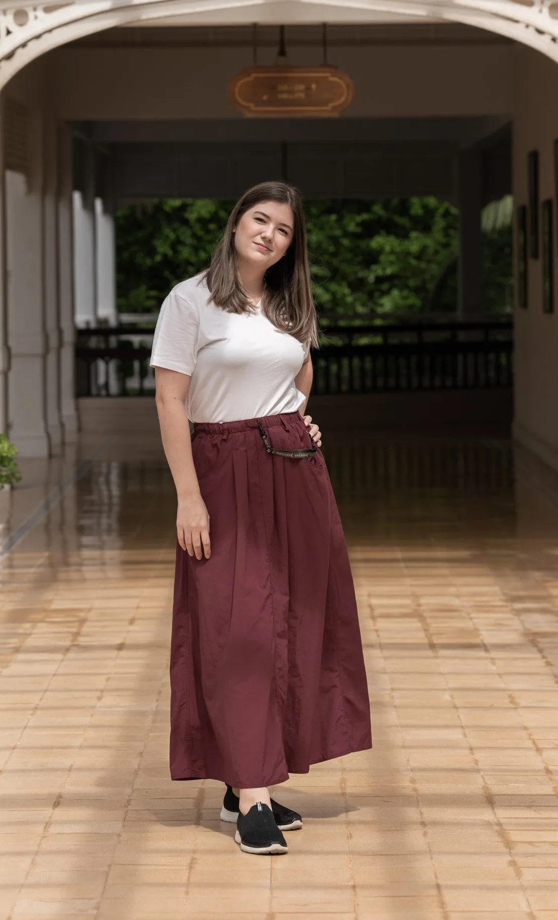 Macabi Slim Skirt - Maroon