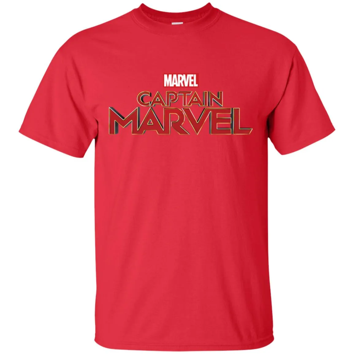 Marvel Captain Marvel Movie Logo Red Men Cotton T-Shirt