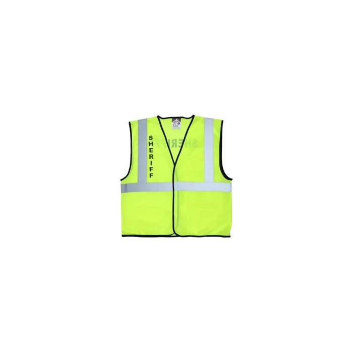 MCR Safety Hi Vis Reflective Lime Sheriff Safety Vest