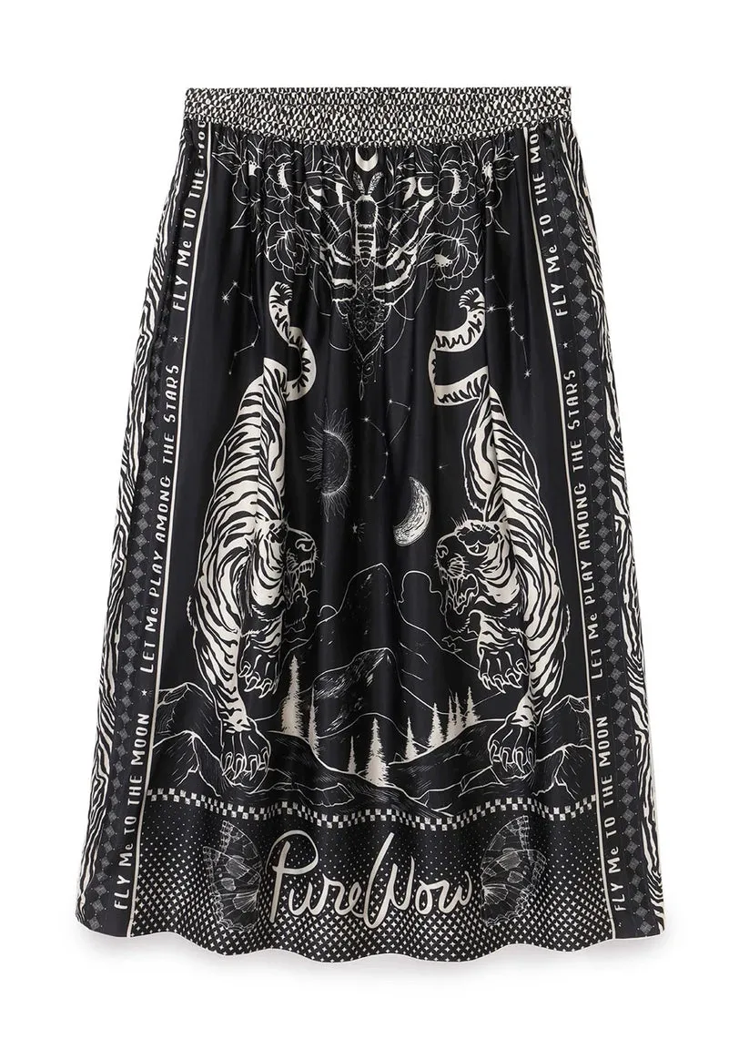 ME369 Vanessa Midi Skirt in Black Magic