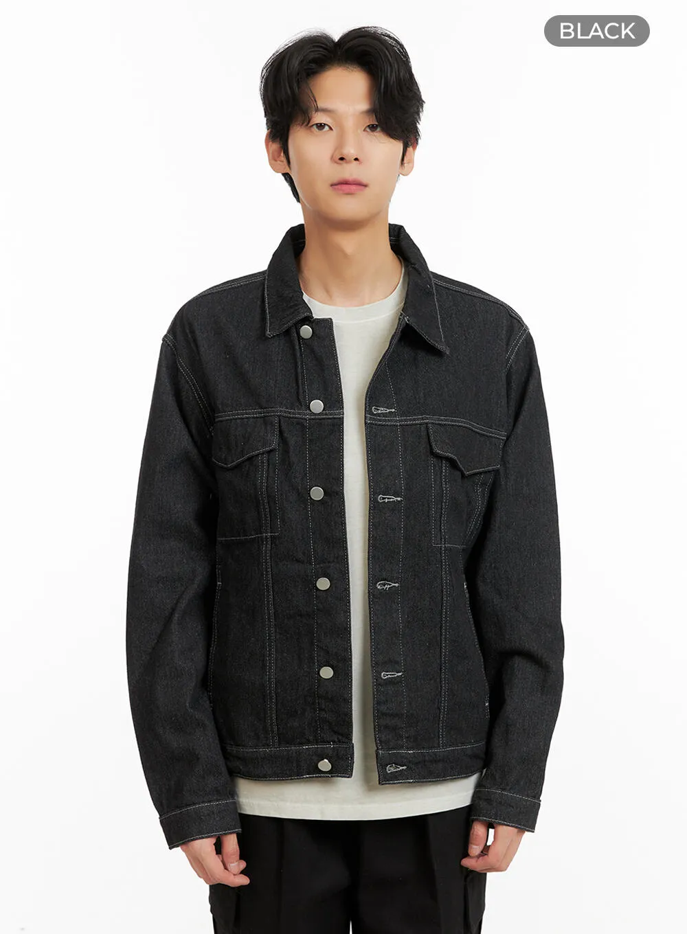 Men's Denim Buttoned Jacket IA402