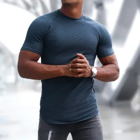 Men's Round Neck Sports Fitness Short Sleeve T-Shirt