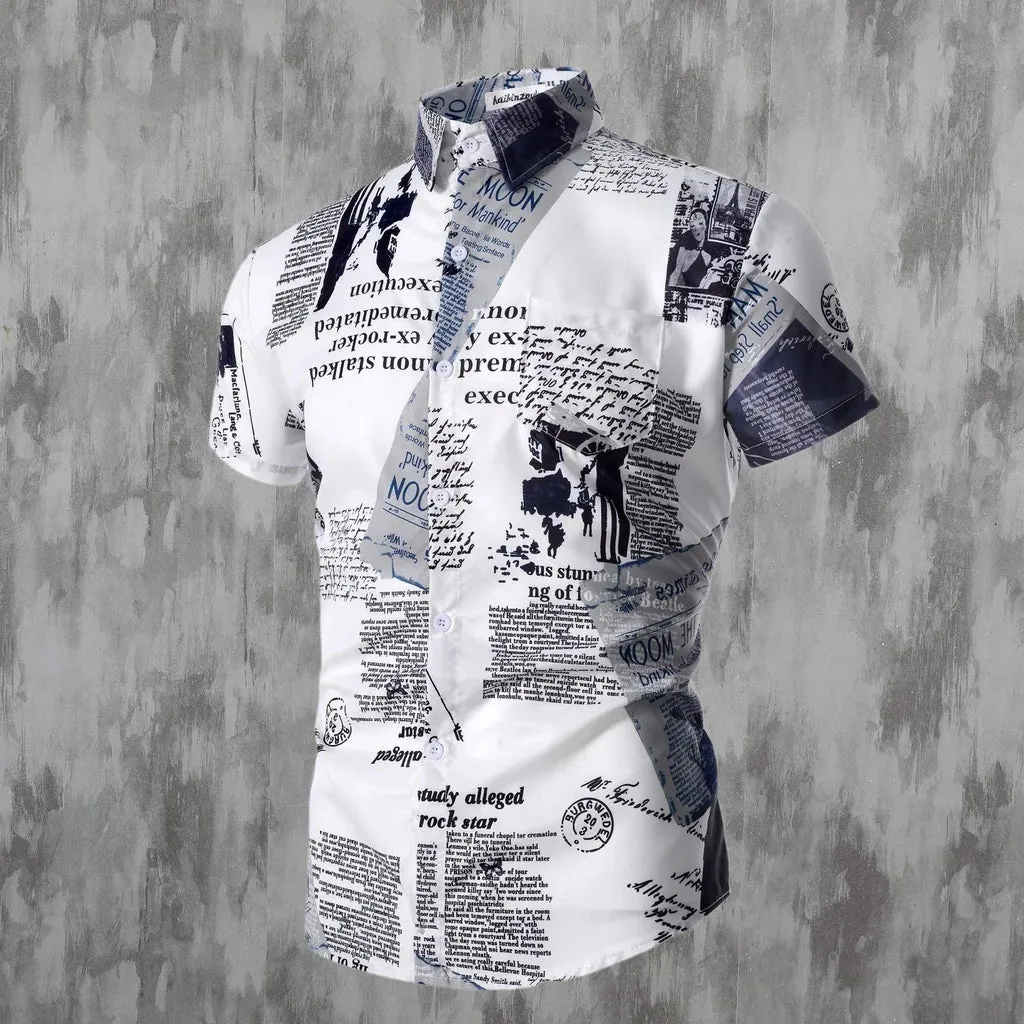 Men's Short Sleeve Printed Shirts Hawaiian Style Clothes Oversize Tops Seaside Holiday Personalized Clothing