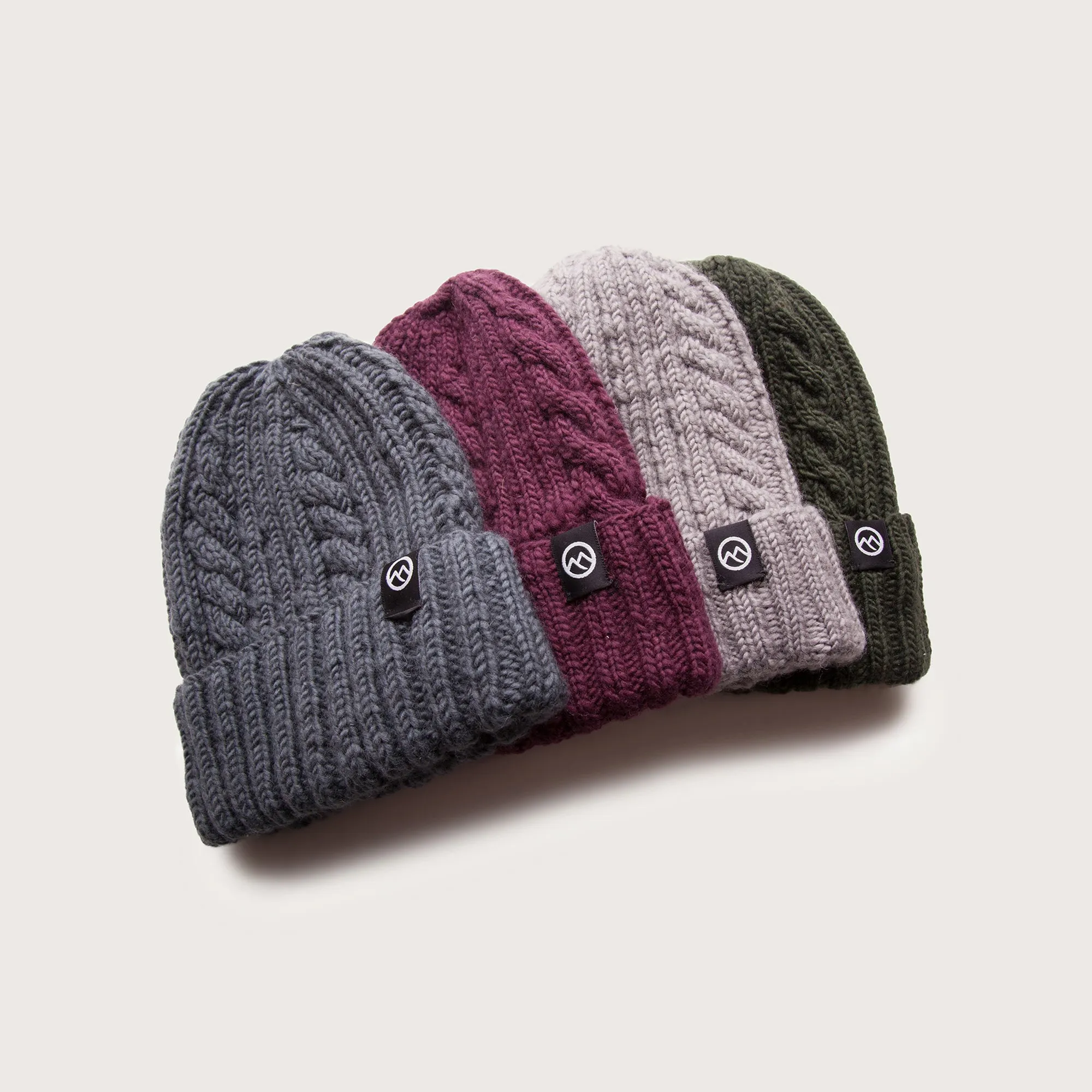 Merino Wool Cable Beanie - Slate