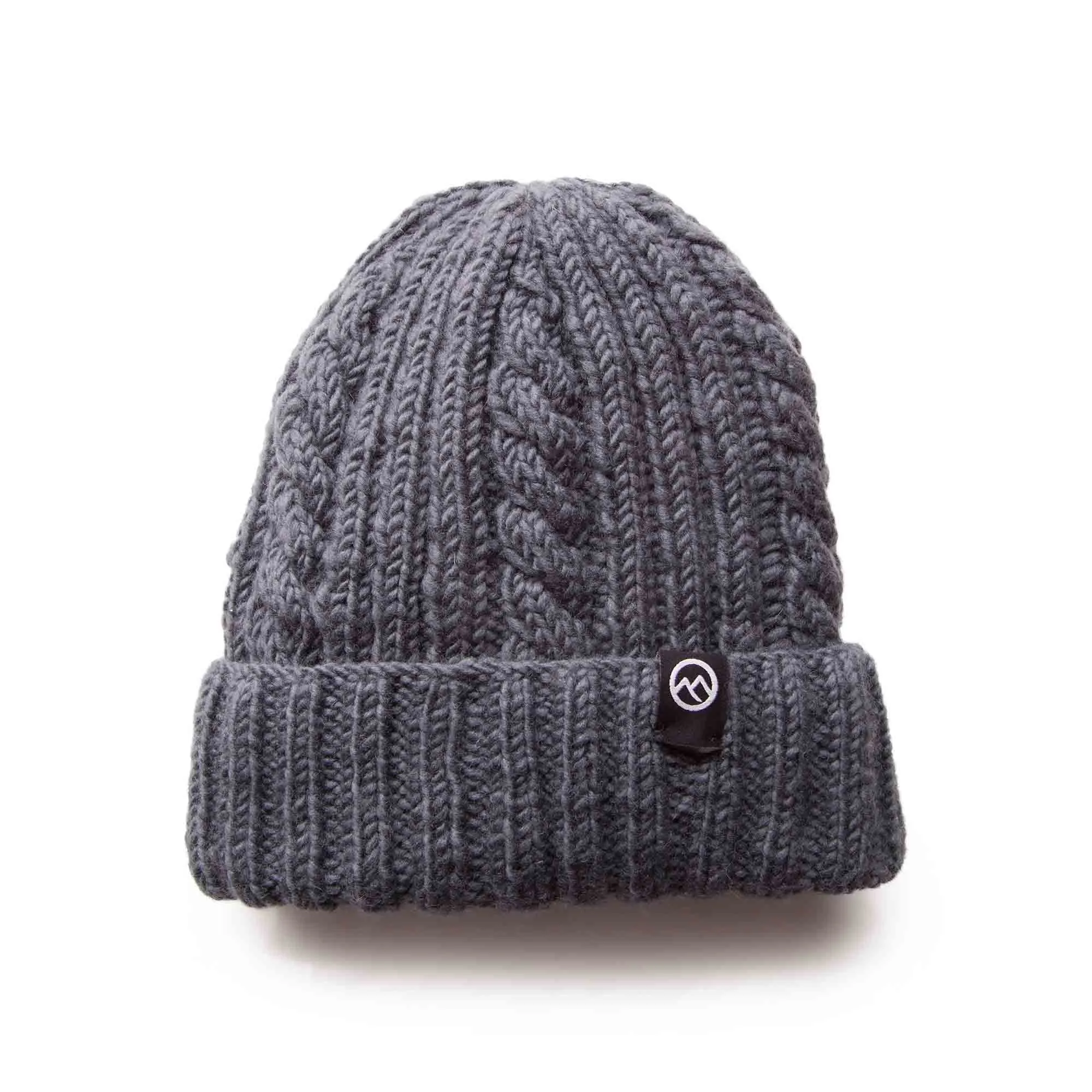 Merino Wool Cable Beanie - Slate