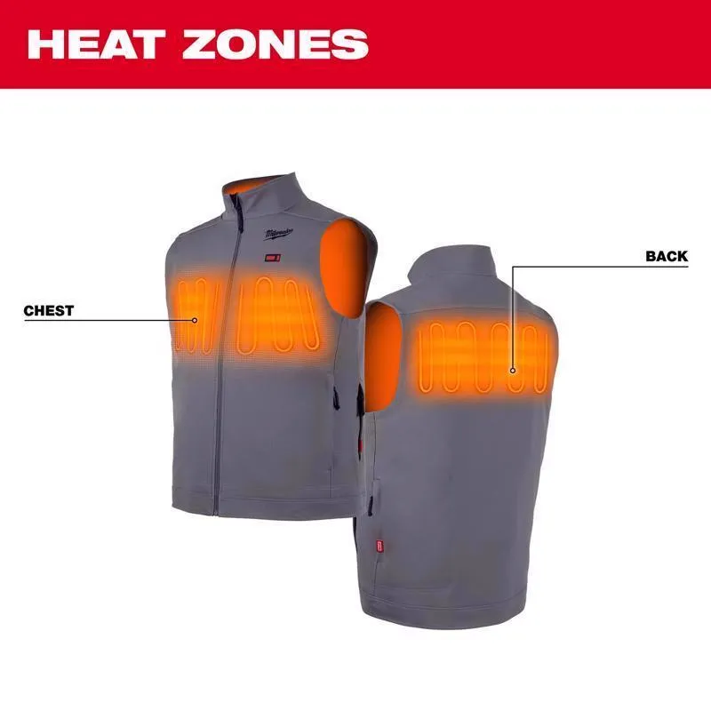 Milwaukee M12 L Sleeveless Unisex Full-Zip Heated Vest (Vest Only) Gray