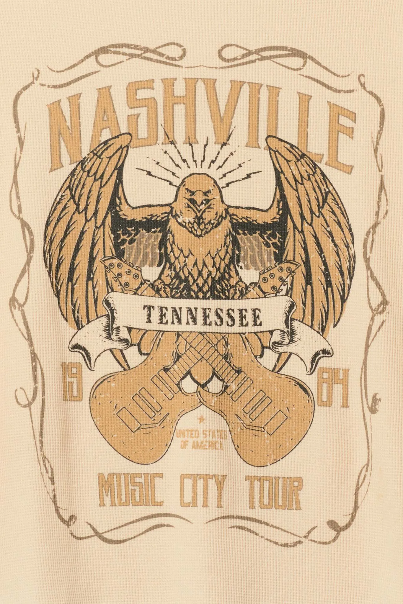 Nashville Music City Tour Graphic Thermal Tee