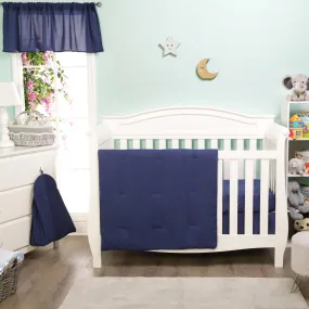 Navy 4 Piece Crib Bedding Set