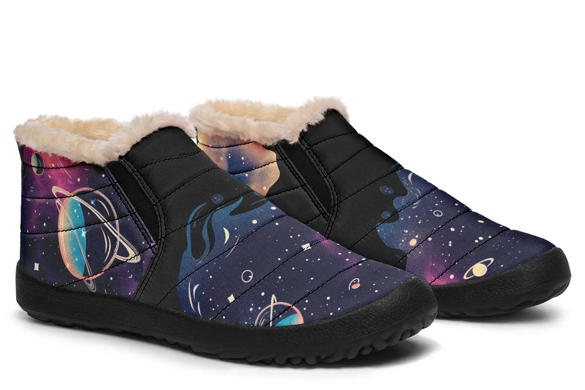 Nebula Winter Sneakers - Warm & Easy Slip-On Shoes Lined with Vegan Wool with Anti-Slip Soles