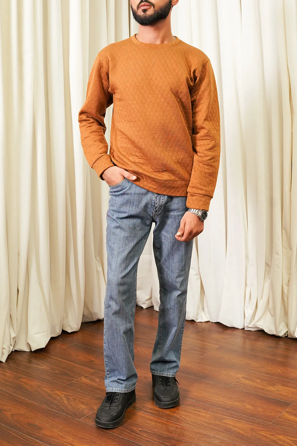 Needle Knit Sweat Shirt For Men