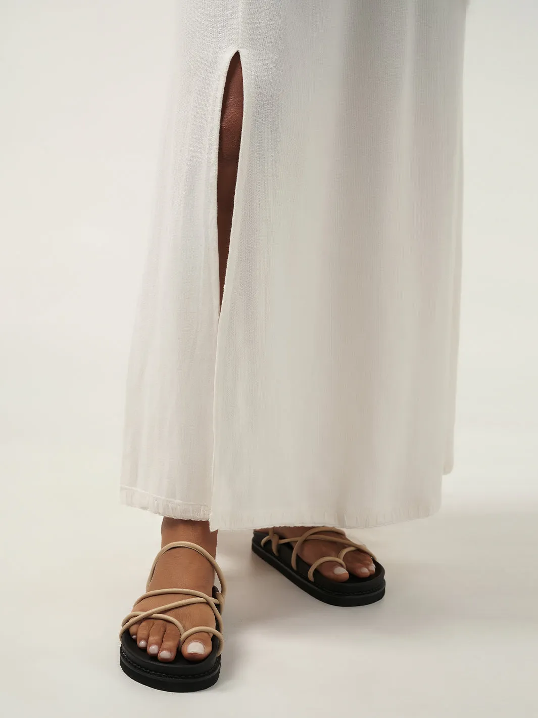 Nerii Ramie Skirt Ivory