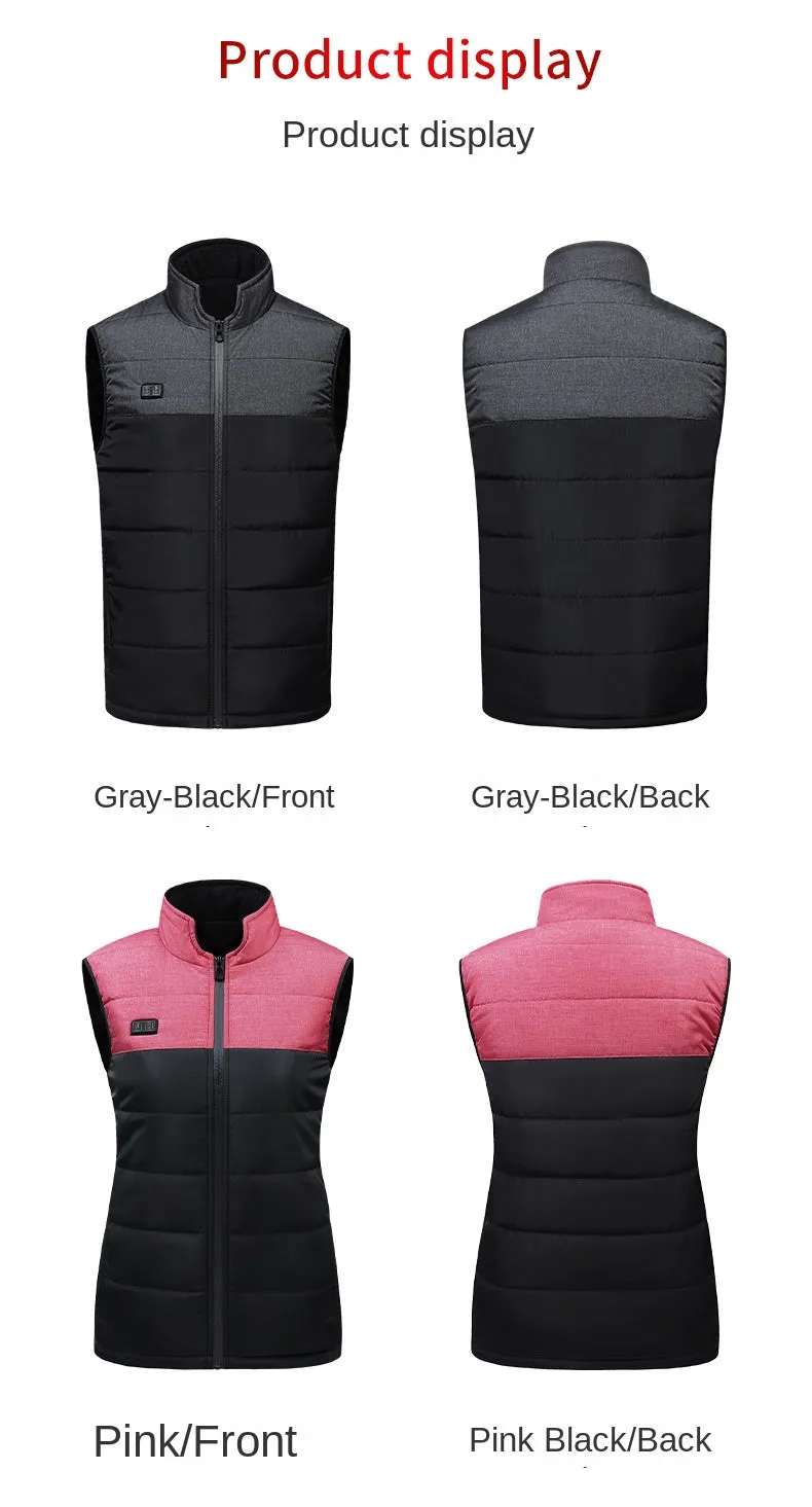 New autumn and winter intelligent heating vest for men and women, graphene electric heating vest for outdoor warmth, suitable for couples