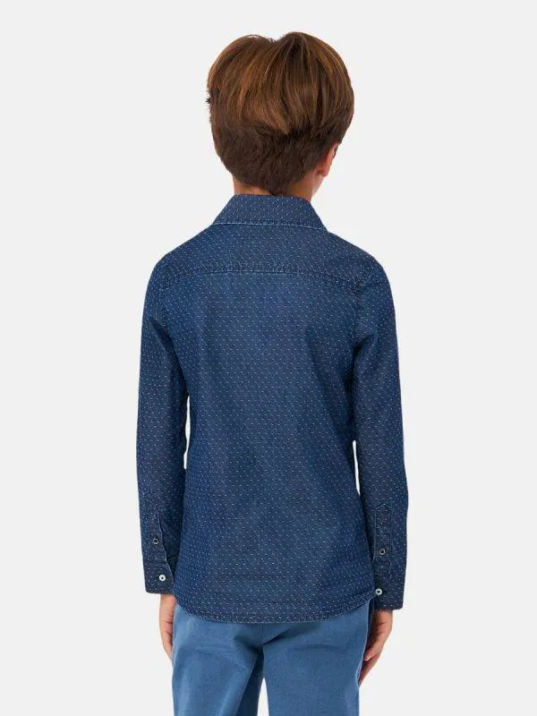 One Friday Navy Blue Denim Shirt