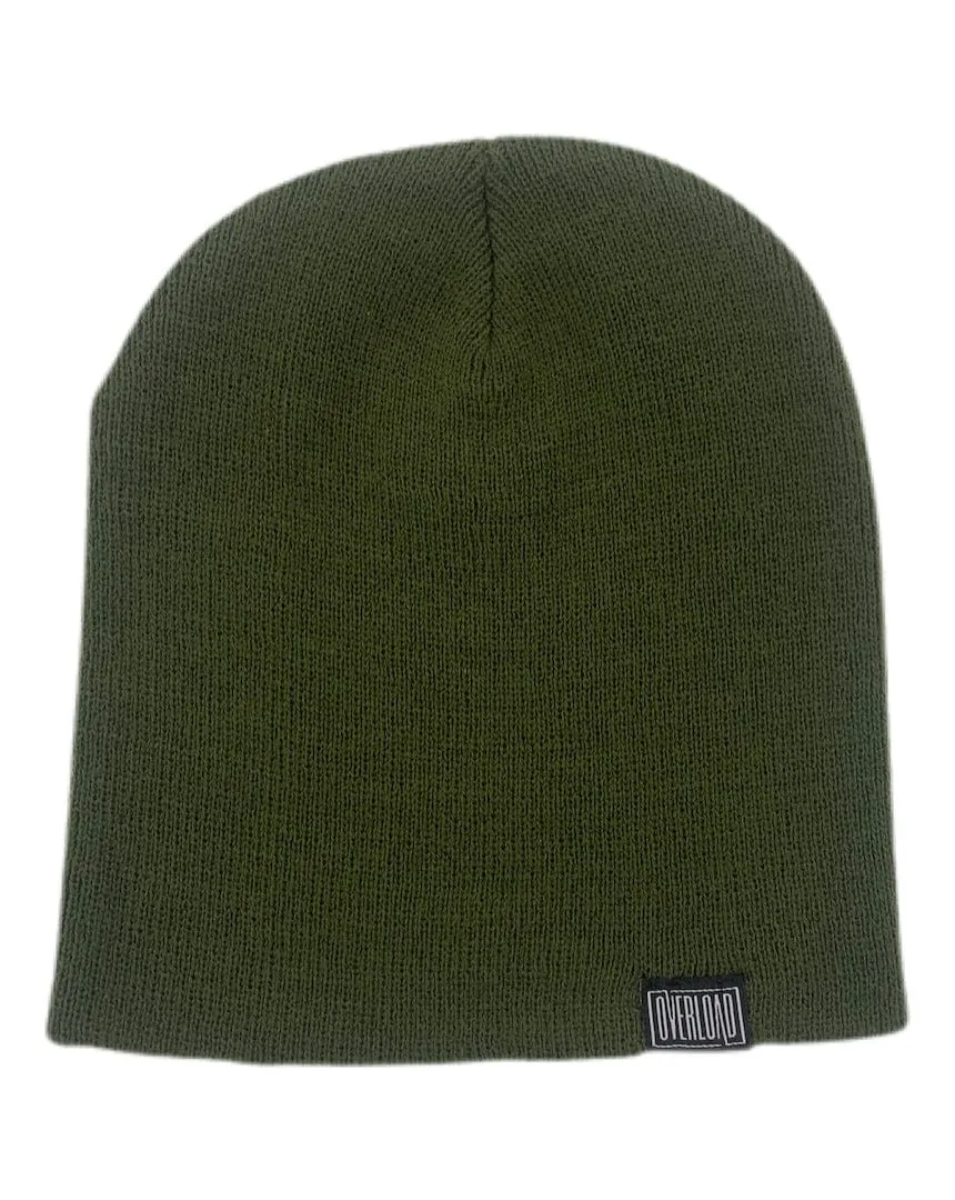 Overload Clip Tag Classic Knit Beanie - Olive