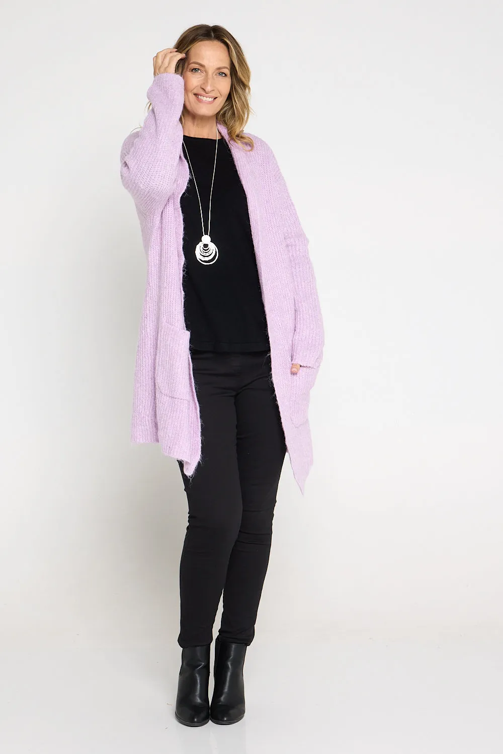 Penelope Knit Cardi - Lilac