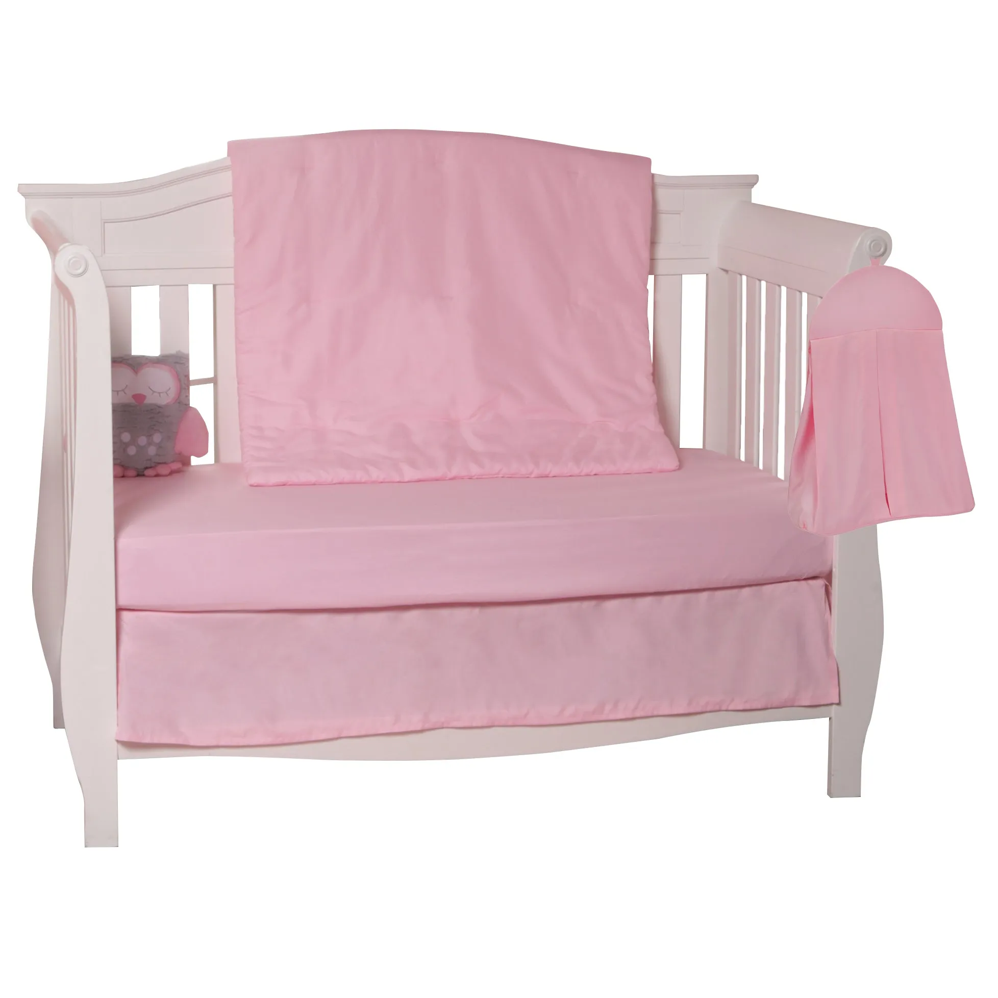 Pink 4 Piece Crib Bedding Set