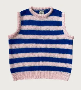 Pink Hand-knitted Mohair striped vest