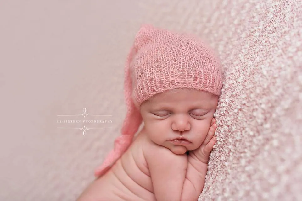 Pink Mohair Knot Hat and Shorts Set