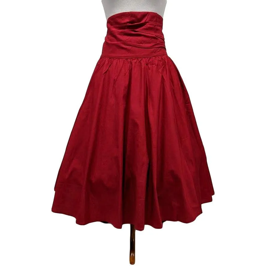 Pinup High Waist Skirt in Red