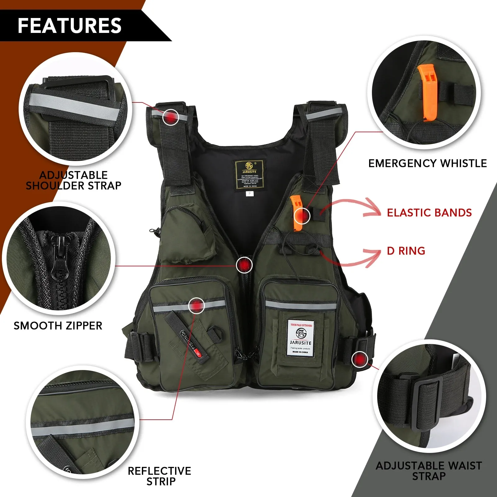 Portable Multi-pockets Waterproof Vests