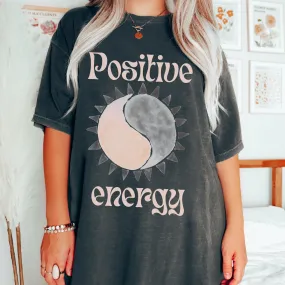 Positive Energy Comfort Colors® T-Shirt, T-Shirt Dress, Boho Hippie Design, Oversized Print Spring or Summer T-Shirt