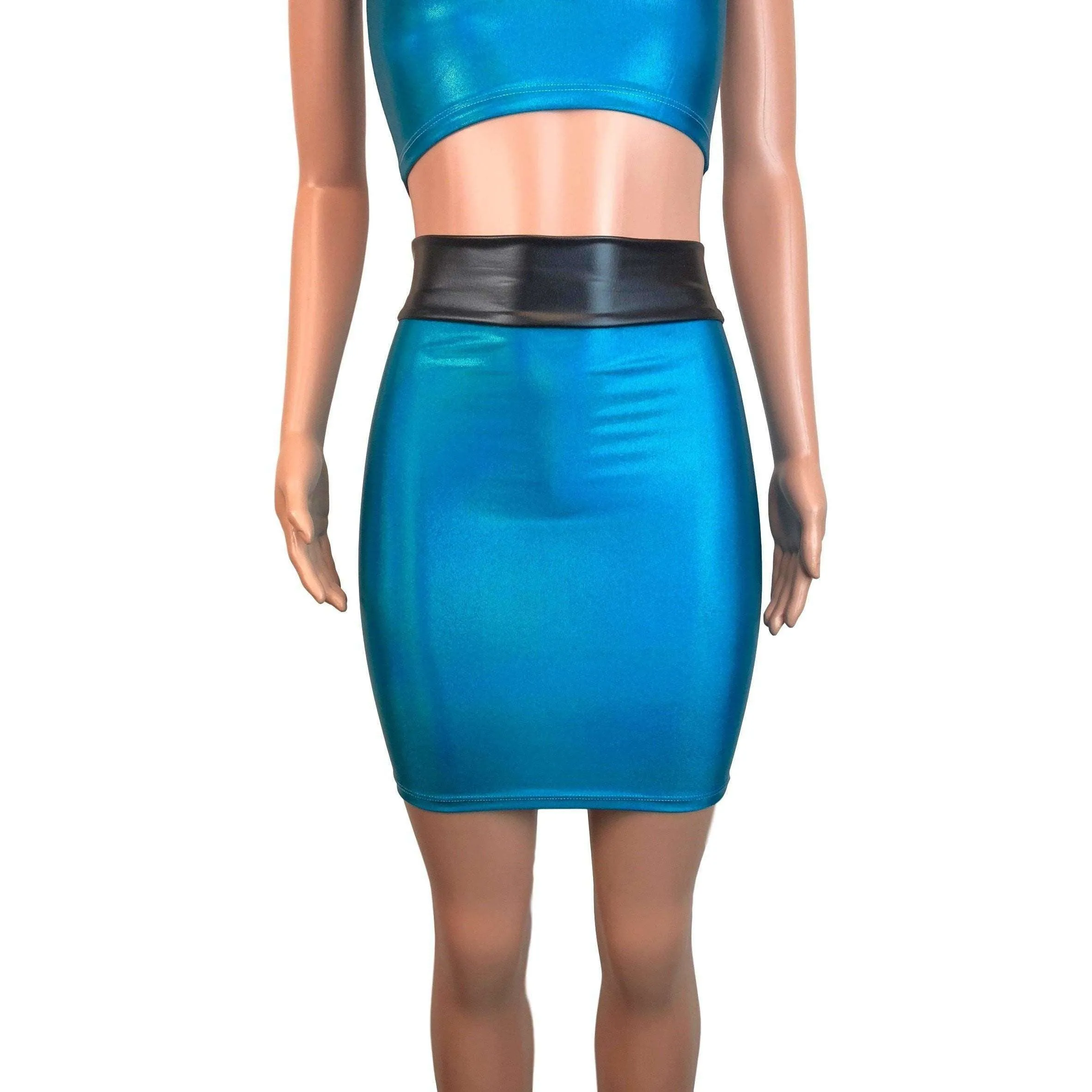 PowerPuff Girls BUBBLES Costume W/ Blue Pencil Skirt and Crop Top