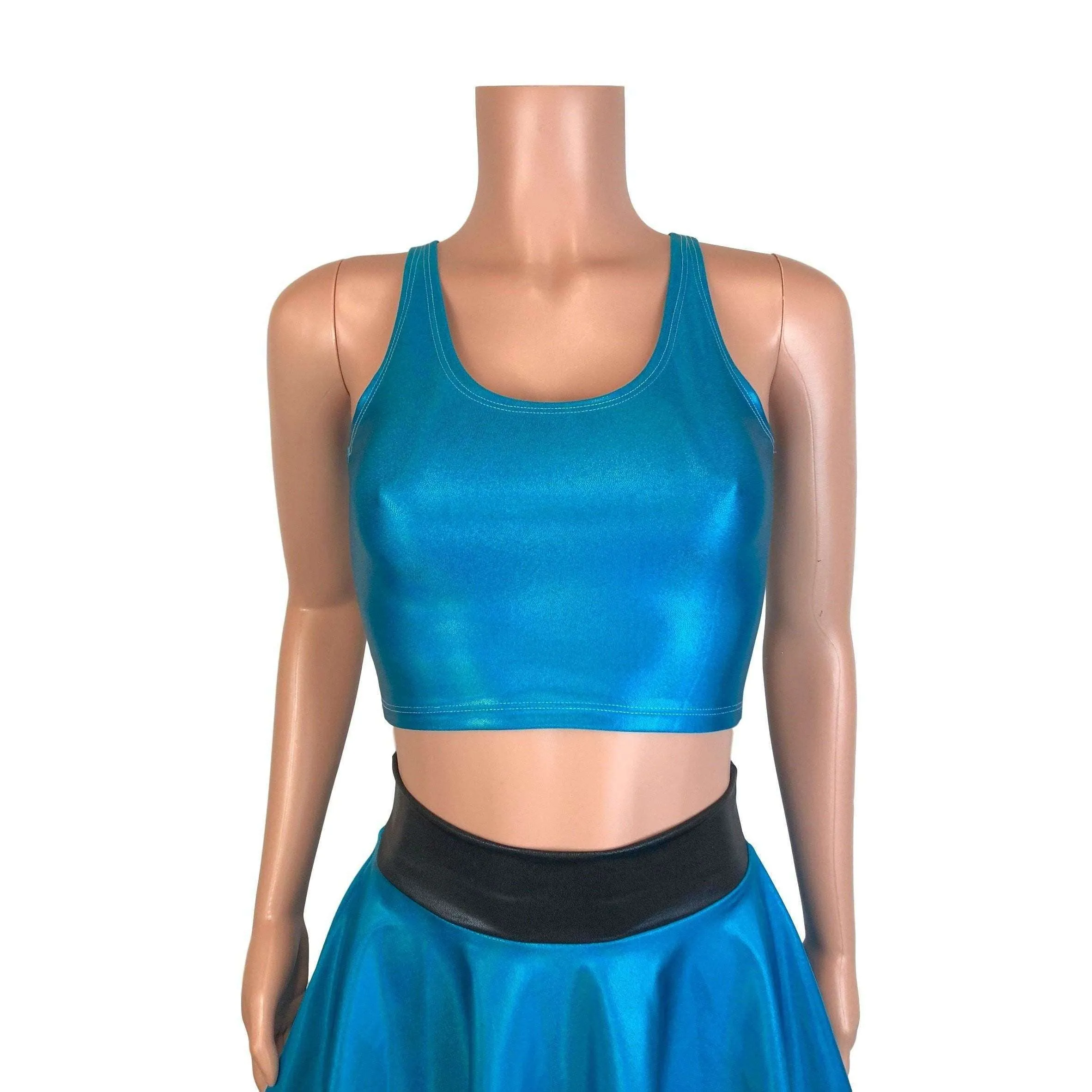 PowerPuff Girls BUBBLES Costume W/ Blue Pencil Skirt and Crop Top