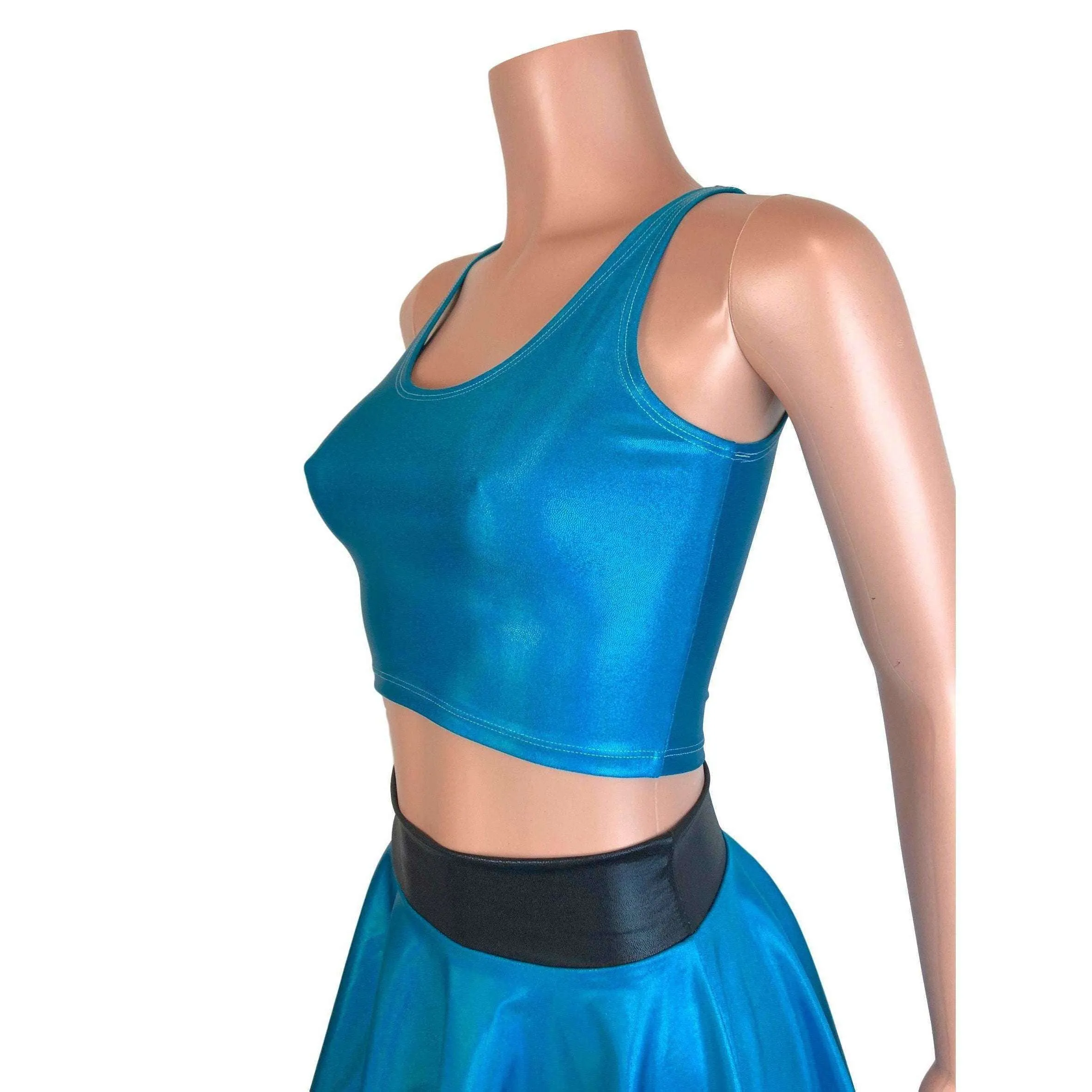 PowerPuff Girls BUBBLES Costume W/ Blue Pencil Skirt and Crop Top