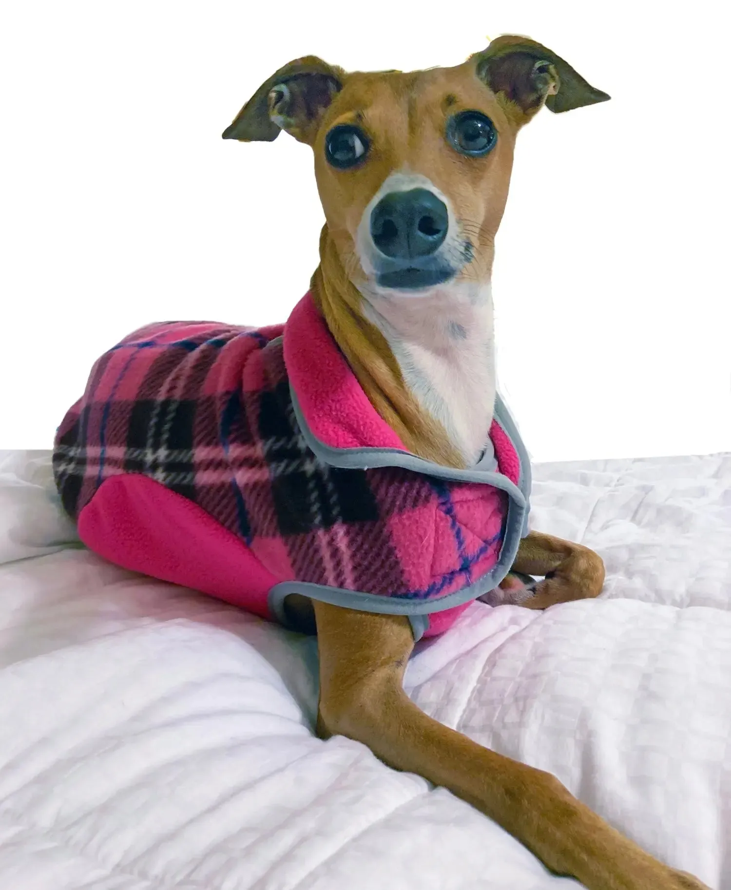 Precision Fit™ Plaid Fleece Dog Coat Jacket 6 LBS to 130 LBS