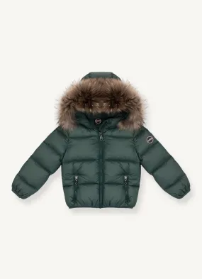 Puffer Parka with Fur - Green