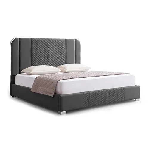 Queen Premium Package | Bedzy Luxe Halcyon Bed Frame Black, Luna Series Euro Top Mattress (Medium Firm) & Bamboo Mattress Topper!