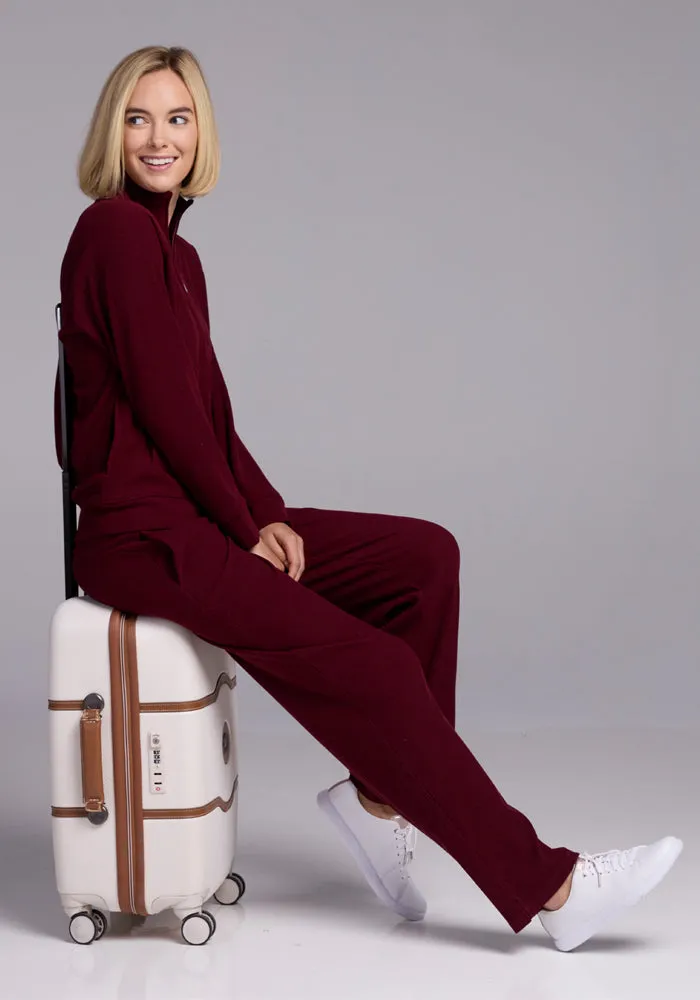 Quinn Ribbed 1/4 Zip - Cranberry Melange