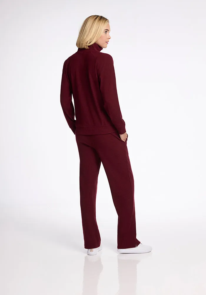 Quinn Ribbed 1/4 Zip - Cranberry Melange