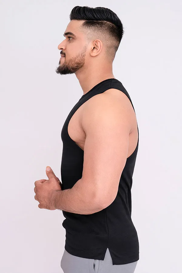 QUIRKY GYM VEST BLACK- DEAD LIFT