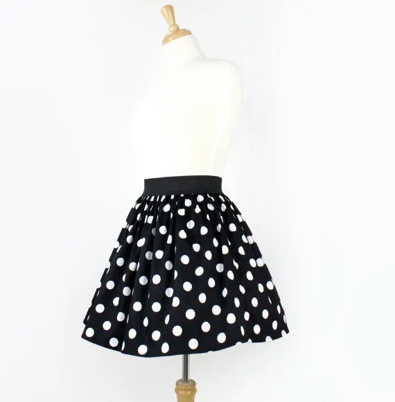 "Lindy" Black Polka Dot Skirt