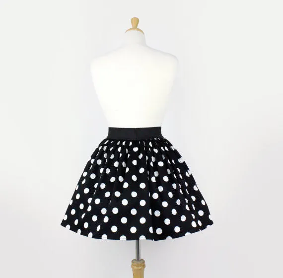 "Lindy" Black Polka Dot Skirt