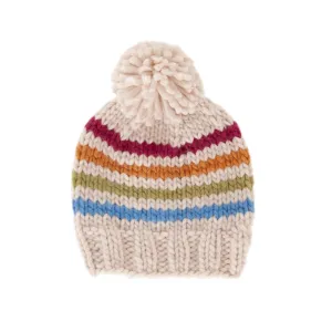 Rainbow Stripe Beanie Natural