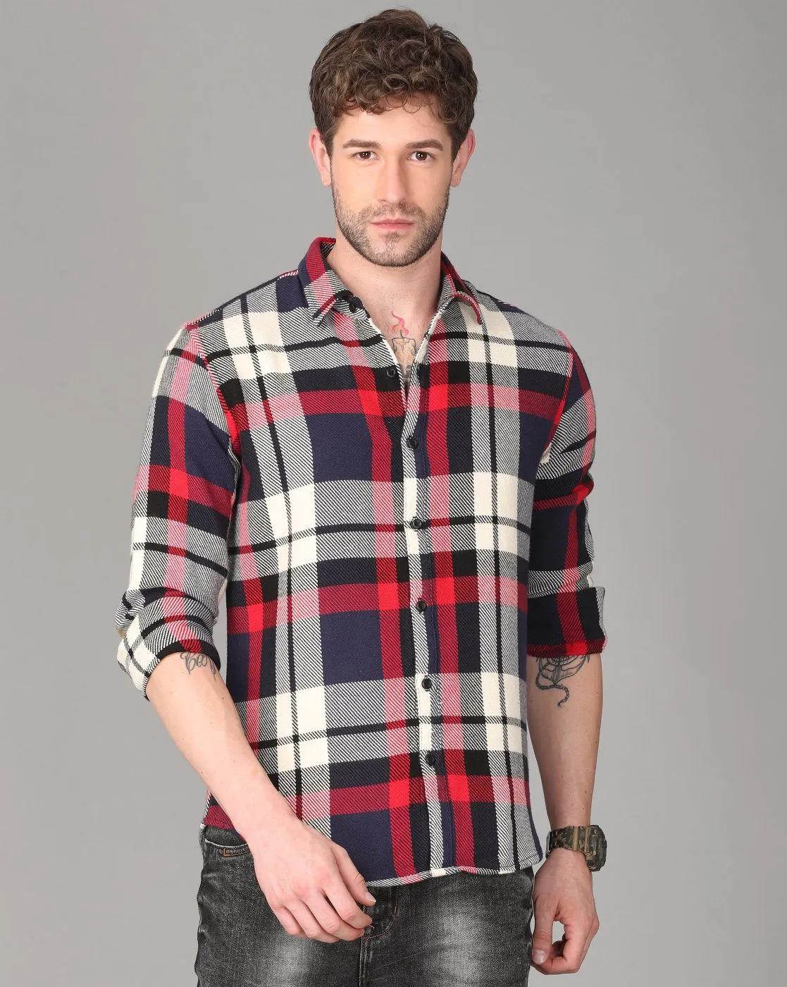 Red, Blue & White Flannel Shirts