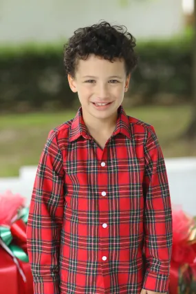 Red Tartan Button Down Shirt